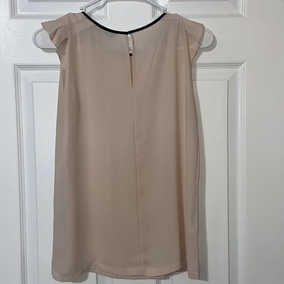 LOFT Tan Sheer Tank with Black Lining - Picture 4 of 5